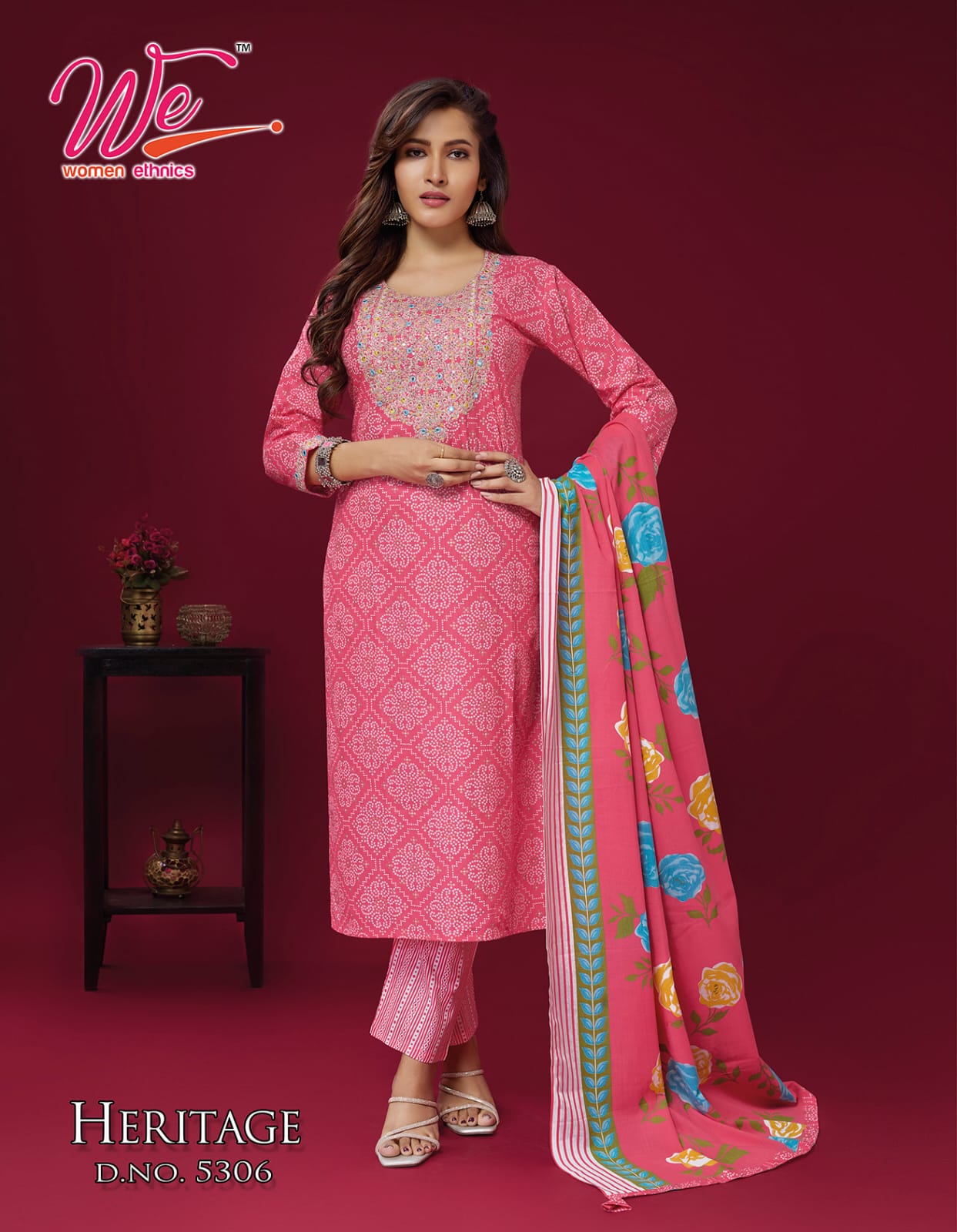 Heritage By We Designer Printed Cotton Kurti With Bottom Dupatta Wholesale Market In Surat